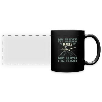 Mon planeur me fait un cadeau de pilote - Mug panoramique uni - noir - Devant