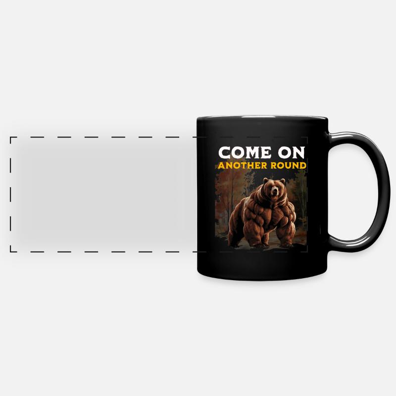 Bodybuilder Bär - Bodybuilding Bear - Panorama-Tasse farbig - Schwarz
