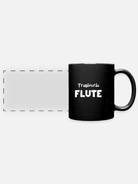Transverse Flute - Musician - Panorama-Tasse farbig - Schwarz