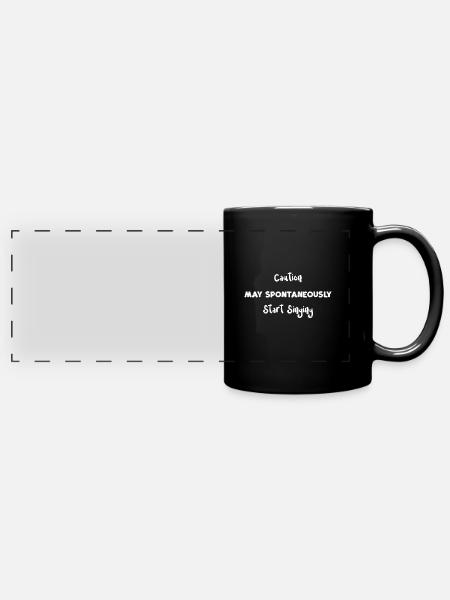 Caution May Spontaneously Start... - Panorama-Tasse farbig - Schwarz