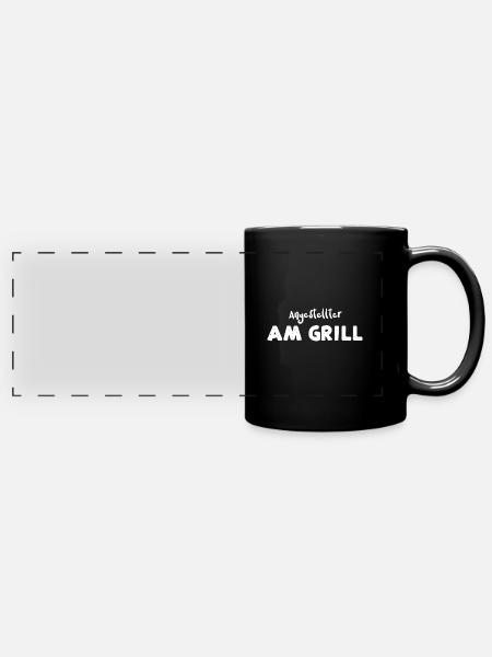 Angestellter Am Grill - BBQ - Panorama-Tasse farbig - Schwarz