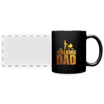 The walking dad - Panorama-Tasse farbig - Schwarz - Vorne