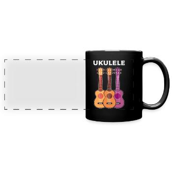 Ukulele - Full Colour Panoramic Mug - black - Front