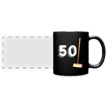 50 Brooms Gift Humor Original Birthday - Full Colour Panoramic Mug - black - Front