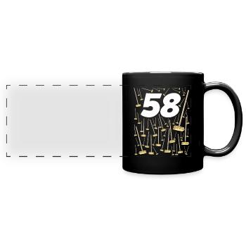 58 balais cadeau anniversaire 58 ans - Mug panoramique uni - noir - Devant