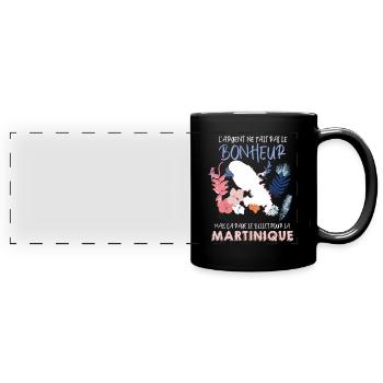 La Martinique bonheur Du Billet Aller-Retour - Mug panoramique uni - noir - Devant