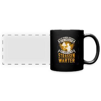 Straßenwärter unmöglich Straßenbauer - Panorama-Tasse farbig - Schwarz - Vorne