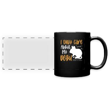 Interessiere mich nur für Degu Stauchratte - Panorama-Tasse farbig - Schwarz - Vorne
