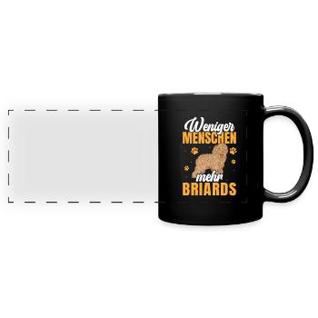 Mehr Briards Berger de Brie - Panorama-Tasse farbig - Schwarz - Vorne