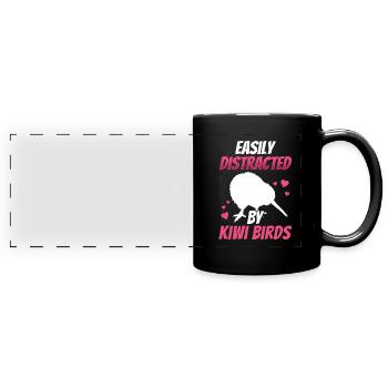 Un oiseau kiwi distrait le kiwi de Nouvelle-Zélande - Mug panoramique uni - noir - Devant
