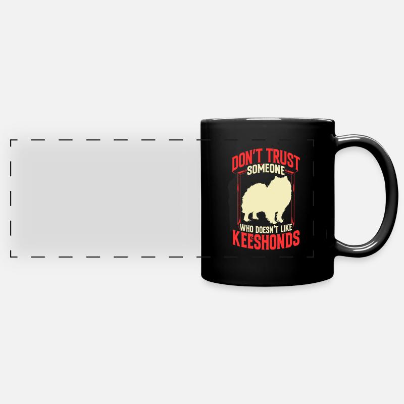 Wolfsspitz not trusting German Spitz - Full Colour Panoramic Mug - black