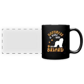 Briard makes me happy Berger de Brie - Full Colour Panoramic Mug - black - Front