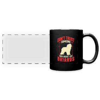 Briard does not trust Berger de Brie - Full Colour Panoramic Mug - black - Front