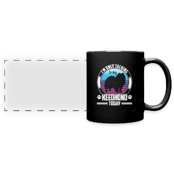 Wolfsspitz Rede nur mit Deutscher Wolfsspitz - Panorama-Tasse farbig - Schwarz - Vorne
