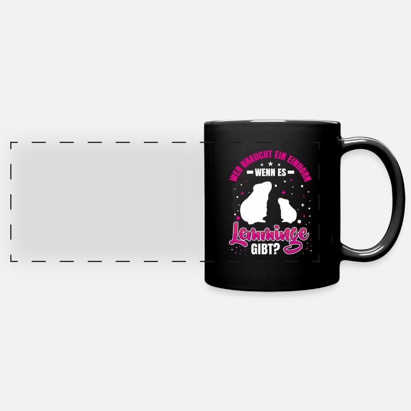 Lemming Who Needs Unicorns Vole Lemming - Full Colour Panoramic Mug - black