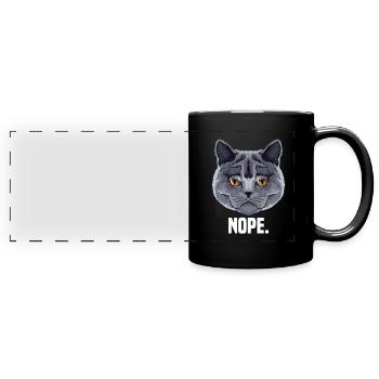 amoureux des chats british shorthair grincheux - Mug panoramique uni - noir - Devant