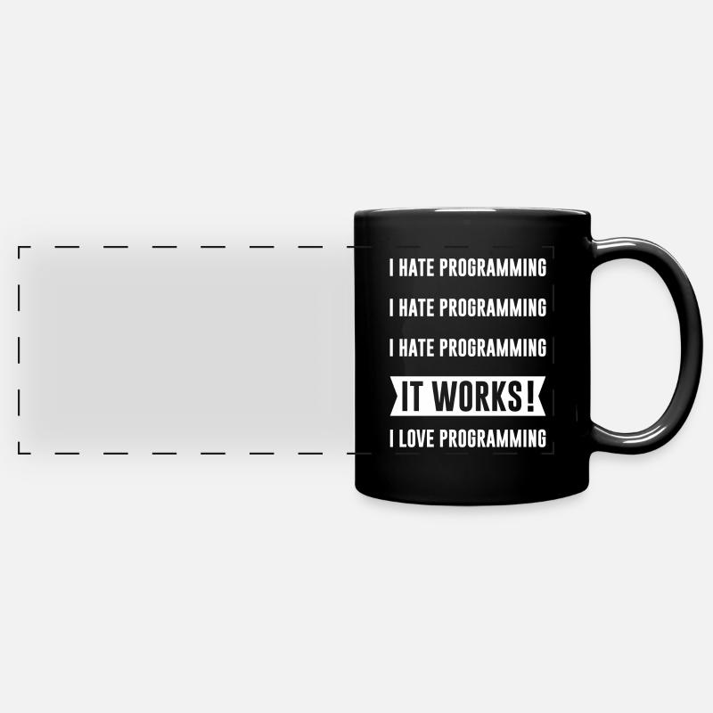 Programmeur - I HATE PROGRAMMING - Mug panoramique uni - noir