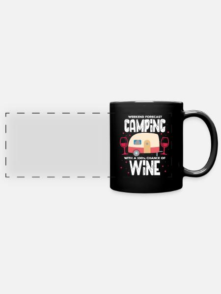 Camping Wein - Panorama-Tasse farbig - Schwarz