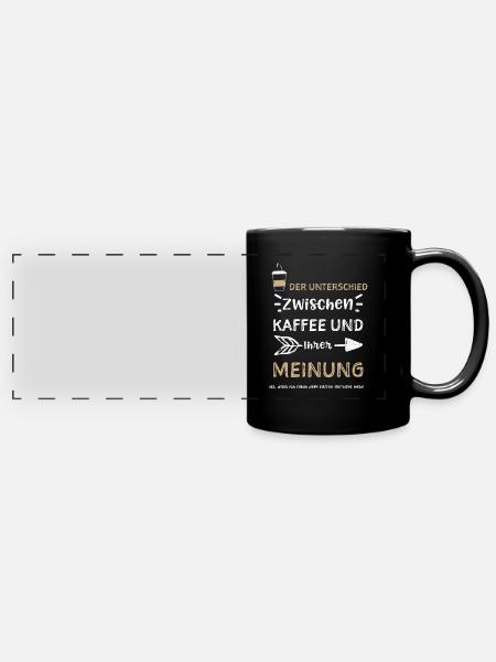 Der Unterschied zwischen Kaffee... - Panorama-Tasse farbig - Schwarz