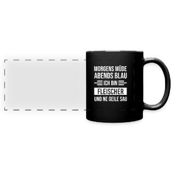 Fleischer - Panorama-Tasse farbig - Schwarz - Vorne