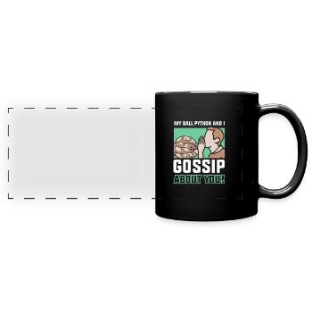 My ball python and I gossip about you! - Panorama-Tasse farbig - Schwarz - Vorne