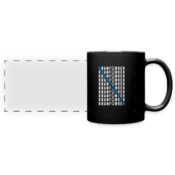 Kranführer - Panorama-Tasse farbig - Schwarz - Vorne
