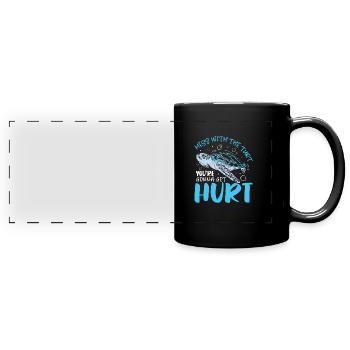 Mess With The Turt - Panorama-Tasse farbig - Schwarz - Vorne