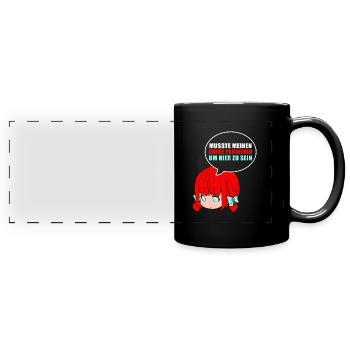 Musste meinen Anime pausieren um hier zu sein - Panorama-Tasse farbig - Schwarz - Vorne