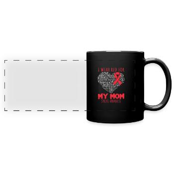 I wear red for my mom stroke awarness - Panorama-Tasse farbig - Schwarz - Vorne