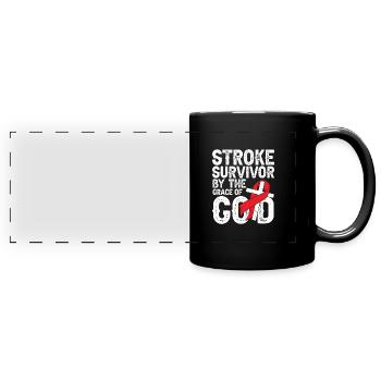 Stroke Survivor by the grace of god - Panorama-Tasse farbig - Schwarz - Vorne