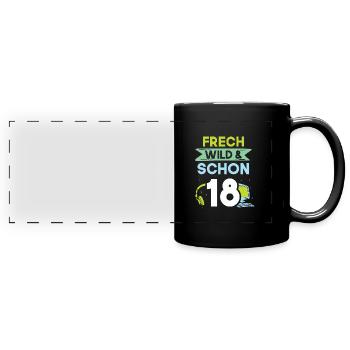 18 Jahre Geburtstag Gamer Gaming - Panorama-Tasse farbig - Schwarz - Vorne