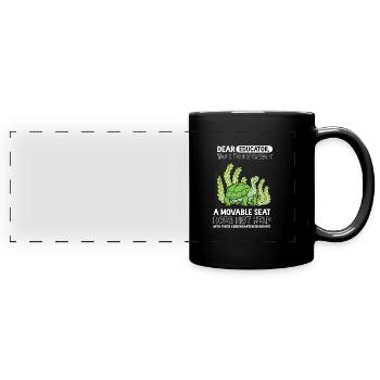 Schildkröte Kita Kindergarten 2023 - Panorama-Tasse farbig - Schwarz - Vorne