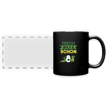 8 Jahre Geburtstag Junge Mädchen Krokodil - Panorama-Tasse farbig - Schwarz - Vorne