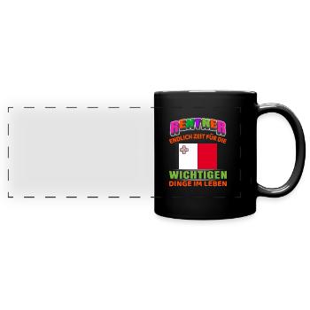 Rentner Rente Rentenbeginn Malta - Panorama-Tasse farbig - Schwarz - Vorne