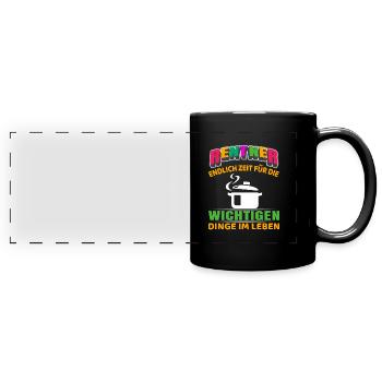 Pension de retraité Début de la retraite Cuisine Cuisinier - Mug panoramique uni - noir - Devant