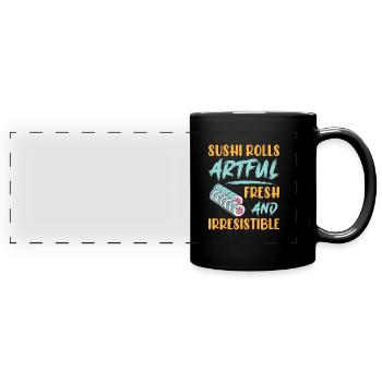 Sushi Japan Essen Sushi-Mahlzeit - Panorama-Tasse farbig - Schwarz - Vorne