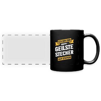 Krankenschwester Krankenpfleger - Panorama-Tasse farbig - Schwarz - Vorne