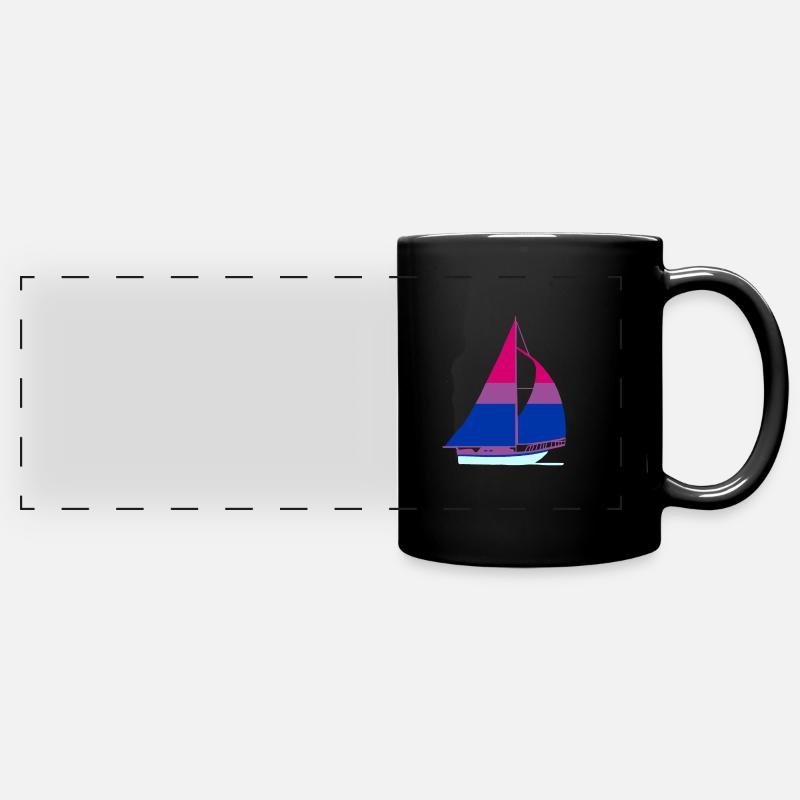 Segelboot Bisexual Pride - Panorama-Tasse farbig - Schwarz