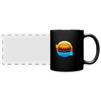 Burger au fromage - Mug panoramique uni - noir - Devant