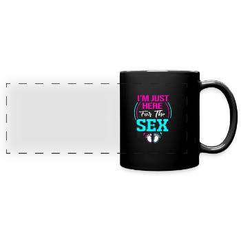 Gender Reveal - Panorama-Tasse farbig - Schwarz - Vorne