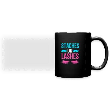Gender Reveal Babyshower - Panorama-Tasse farbig - Schwarz - Vorne