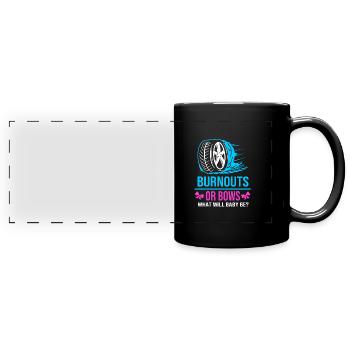 Gender Reveal - Panorama-Tasse farbig - Schwarz - Vorne