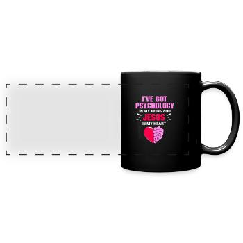School psychologist, psychologist, psychotherapist - Full Colour Panoramic Mug - black - Front