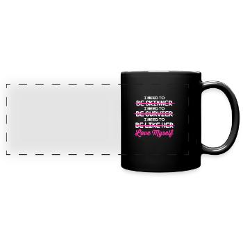 Body Positivity - Panorama-Tasse farbig - Schwarz - Vorne