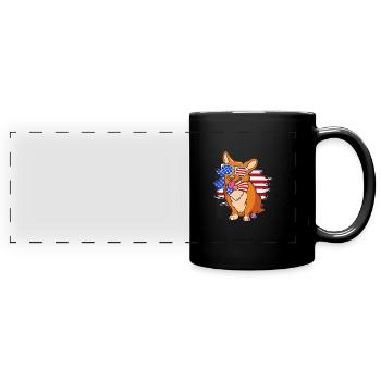 Vierter Juli Nationalfarben Nationalfeiertag USA - Panorama-Tasse farbig - Schwarz - Vorne