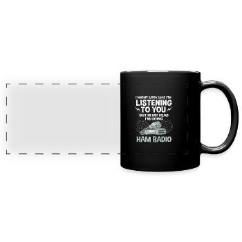 Amateurfunk Radio - Panorama-Tasse farbig - Schwarz - Vorne