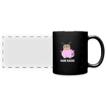 Amateurfunk Radio - Panorama-Tasse farbig - Schwarz - Vorne