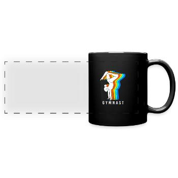 Leichtathletik - Panorama-Tasse farbig - Schwarz - Vorne