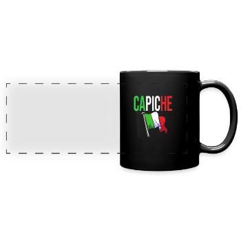 Italienisch Italia Italien - Panorama-Tasse farbig - Schwarz - Vorne