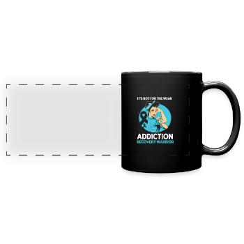 Drogenfrei Sucht Süchtig - Panorama-Tasse farbig - Schwarz - Vorne